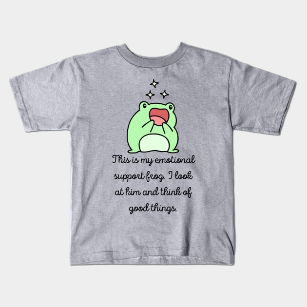 Emotional Support frog Kids T-Shirt by Ingridpd